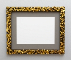 Gold leaves, black frame resin