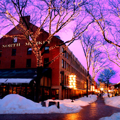 The Boston North Market in winter, Massachusetts