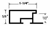 1-1/4 " classic metal frame. This moulding comes in white-silver with a horizontal brushed metal texture. It reflects very little light.