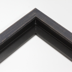 This simple, floater frame features rustic wood with a light wash. The natural grain shows through the sanded, dusty blue varnish, giving the frame a soft, antiqued appearance.

It is  ideal for small and medium-size images.  Whether photography or paintings, rural scenes and simple images will look striking in this frame.
