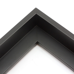 This simple, L-shape canvas floater frame features a .375 " face and deep, 1.625 " rabbet, finished with a classic matte black.

Display your favourite gallery wrapped Giclée print or painting with authentic, fine art style. These floater picture frames are ideal for medium and large canvases mounted on thick (1.5 " deep) stretcher bars.

*Note: These solid wood, custom canvas floaters are for stretched canvas prints and paintings, and raised wood panels.
