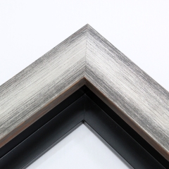 This simple but expressive floater frame features a smooth, natural wood face with a rougher, organic drop edge. The matte grey finish is overlaid with silver for an antiqued richness.

Ieal for medium and large size artworks. The natural simplicity of this countryside frame is the perfect match for nature or farmland photographs or oil paintings.