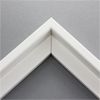 1" floater frame. This simple floater frame has a slightly rounded profile. The solid snow white face, profile, and interior have a smooth satin finish.