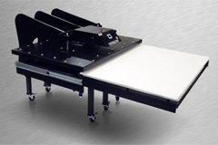 MAXI•PRESS AIR is an Automatic large format heat transfer press.